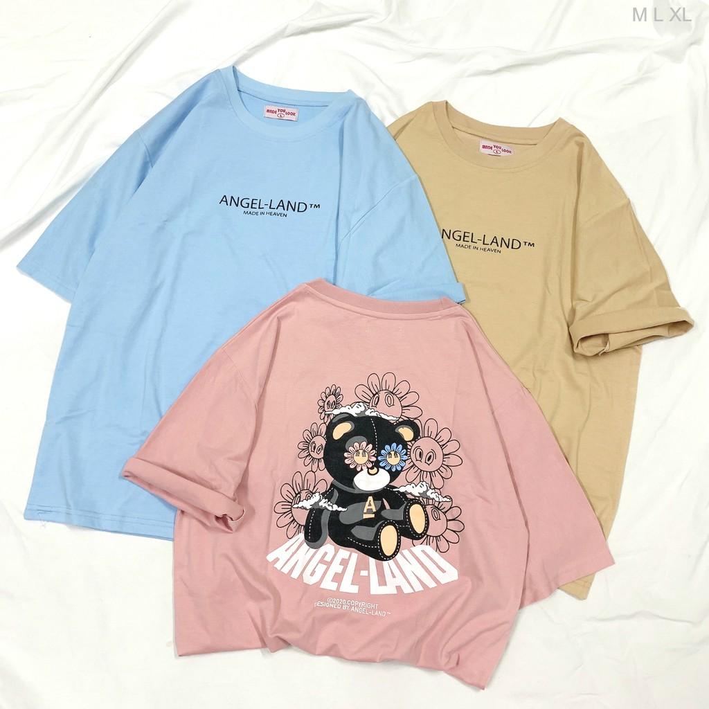 Áo Thun Tay Lỡ Form Rộng Unisex ANGEL-LAND HEAVEN Ulzzang Couple