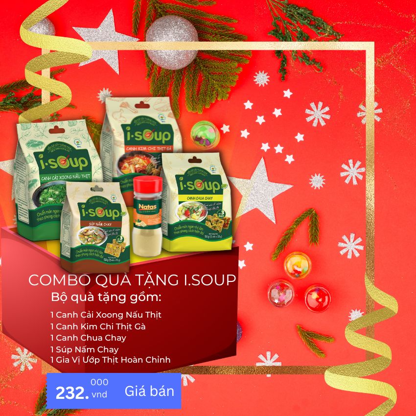 [Combo Quà Tặng I.Soup 232K] 2 I.Soup Chay+ 2 I.Soup Mặn+ 1 Gia Vị Hoàn Chỉnh