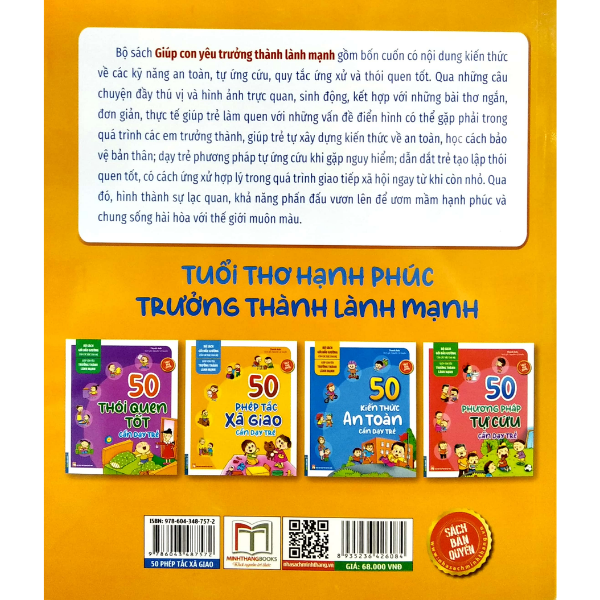 Bộ Sách Gối Đầu Giường Của Các Bậc Cha Mẹ - Giúp Con Yêu Trưởng Thành Lành Mạnh - 50 Phép Tắc Xã Giao Cần Dạy Trẻ - Tái Bản