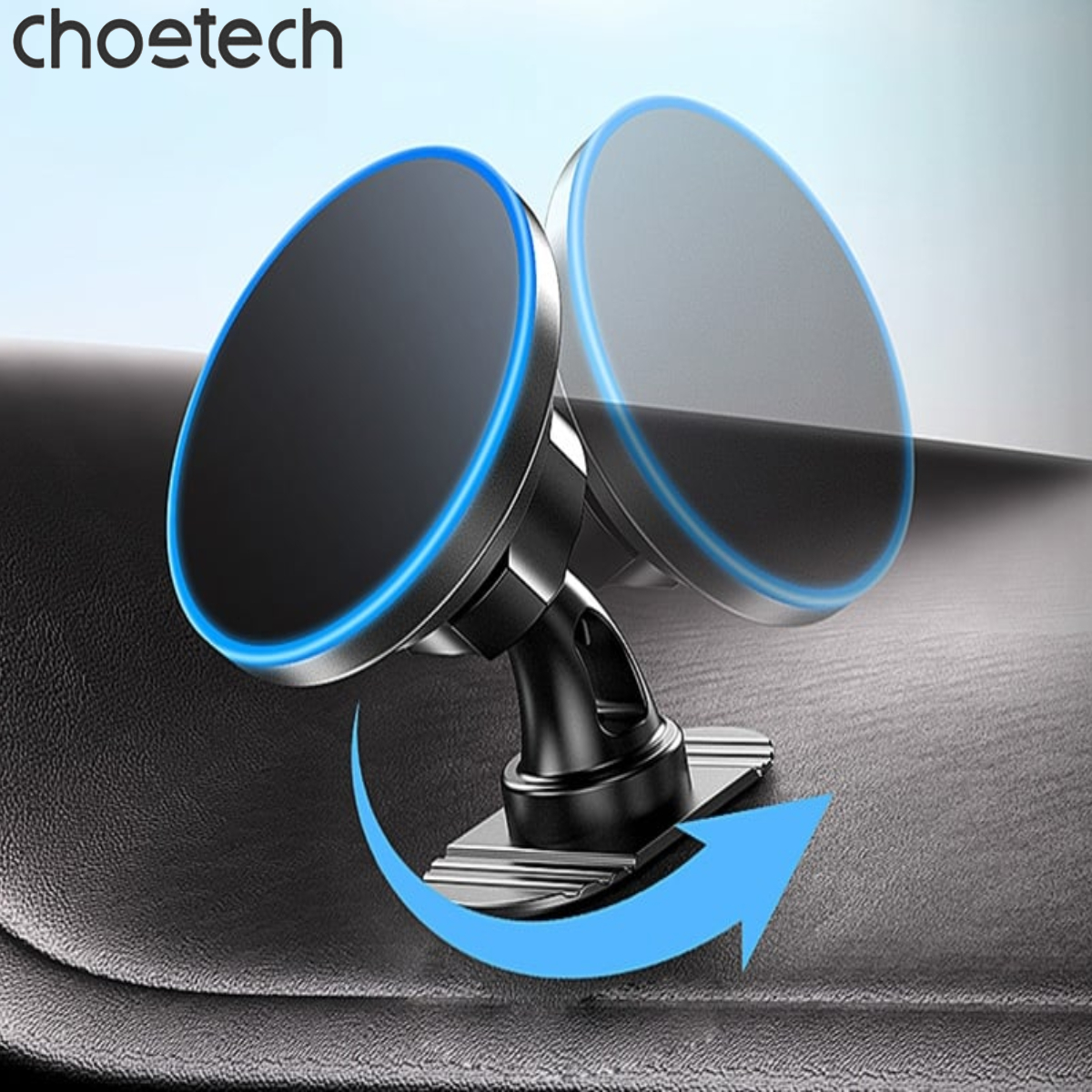 Bộ giá đỡ điện thoại hít nam châm 2in1 dùng trên ô tô Choetech T208-F sạc nhanh công suất 15W - Hàng chính hãng