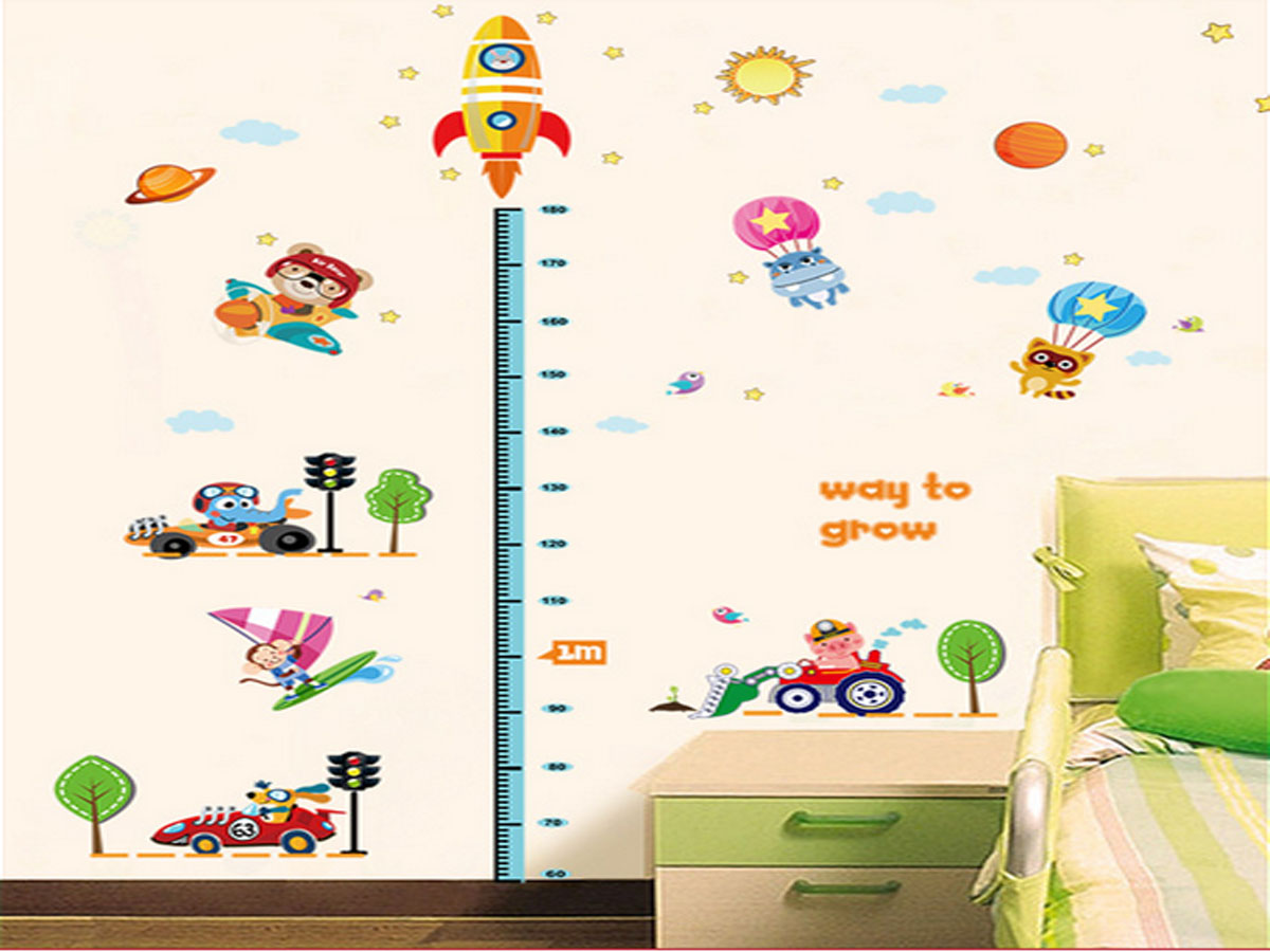 decal dán tường thước đo grow sk9126