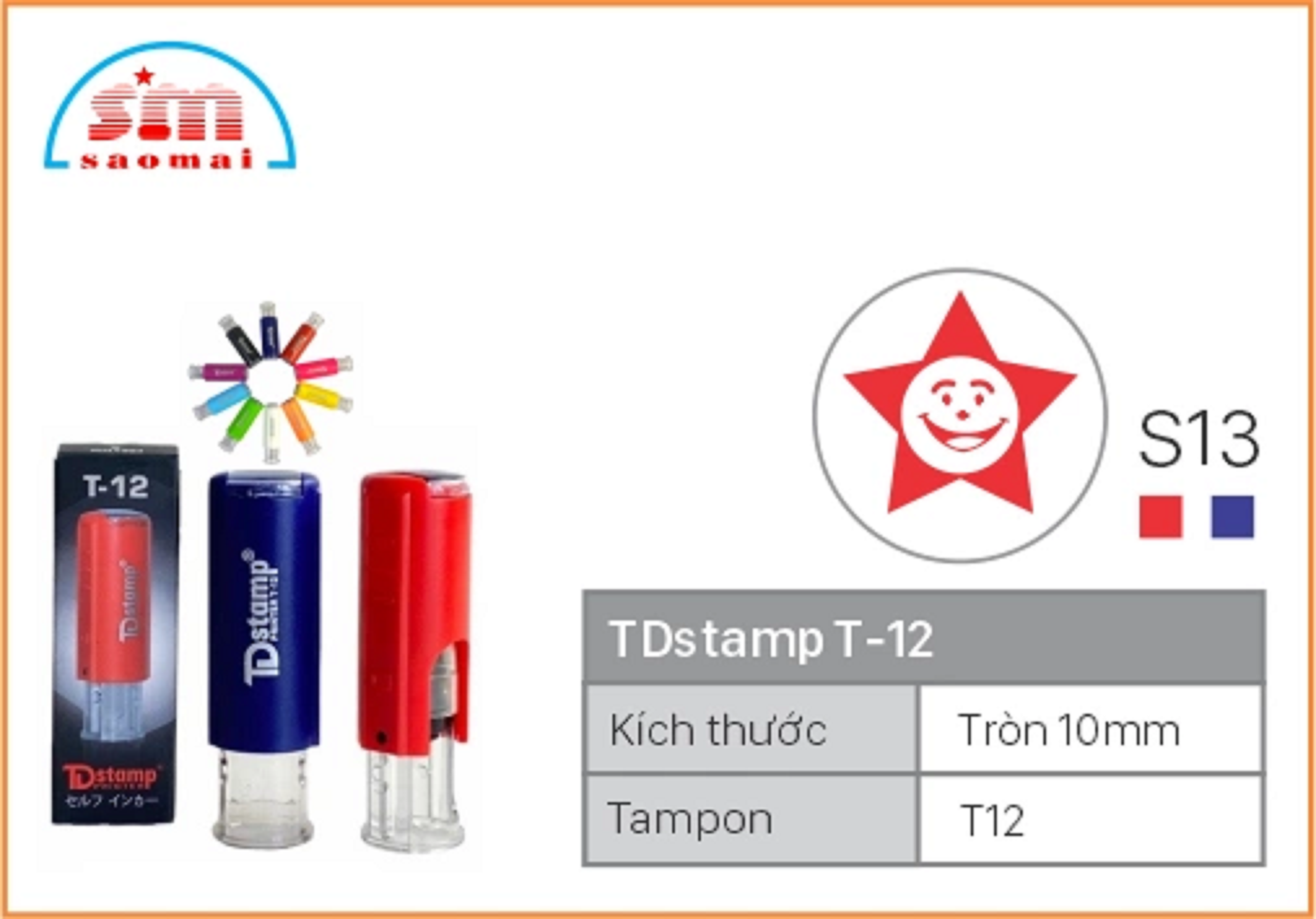 Dấu TD T12 Happy Icon Φ10mm