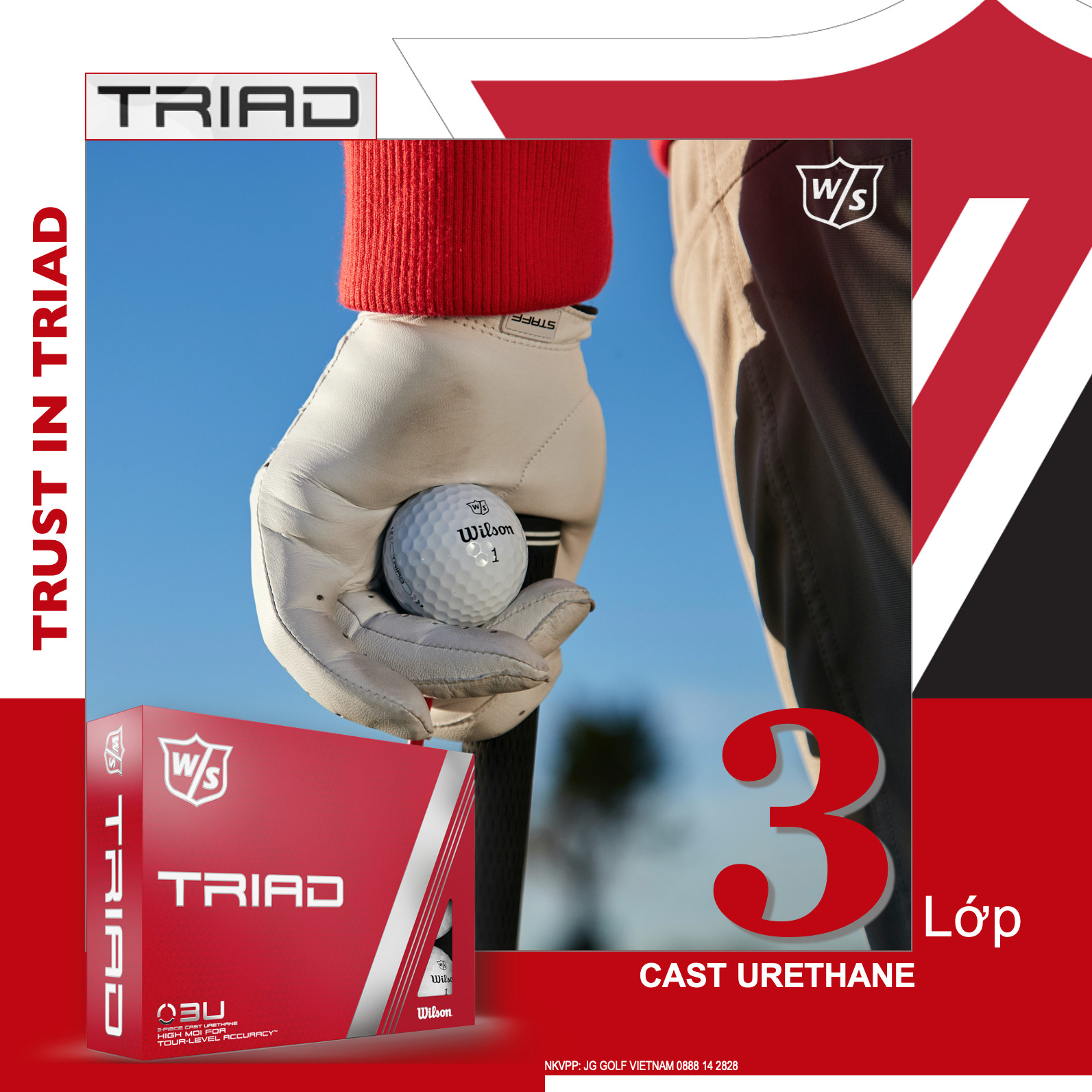 Bóng golf Wilson Triad (White)