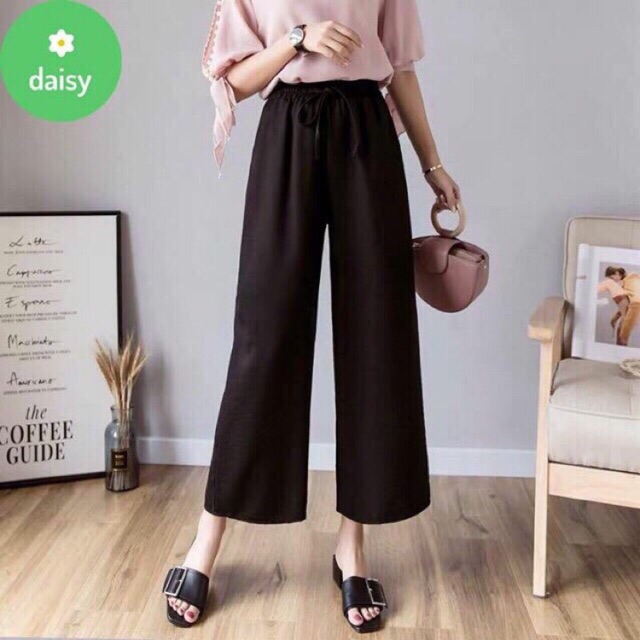 Quần ống suông rộng culottes gân tăm mềm mát