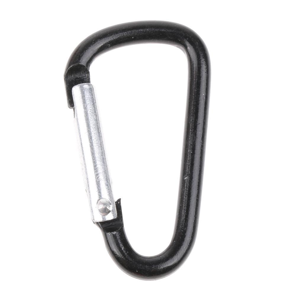 20 pcs Pack Outdoor Carabiner Climbing D Ring Keychain Aluminum Locking Hooks for Hiking Wire Dia.4.0