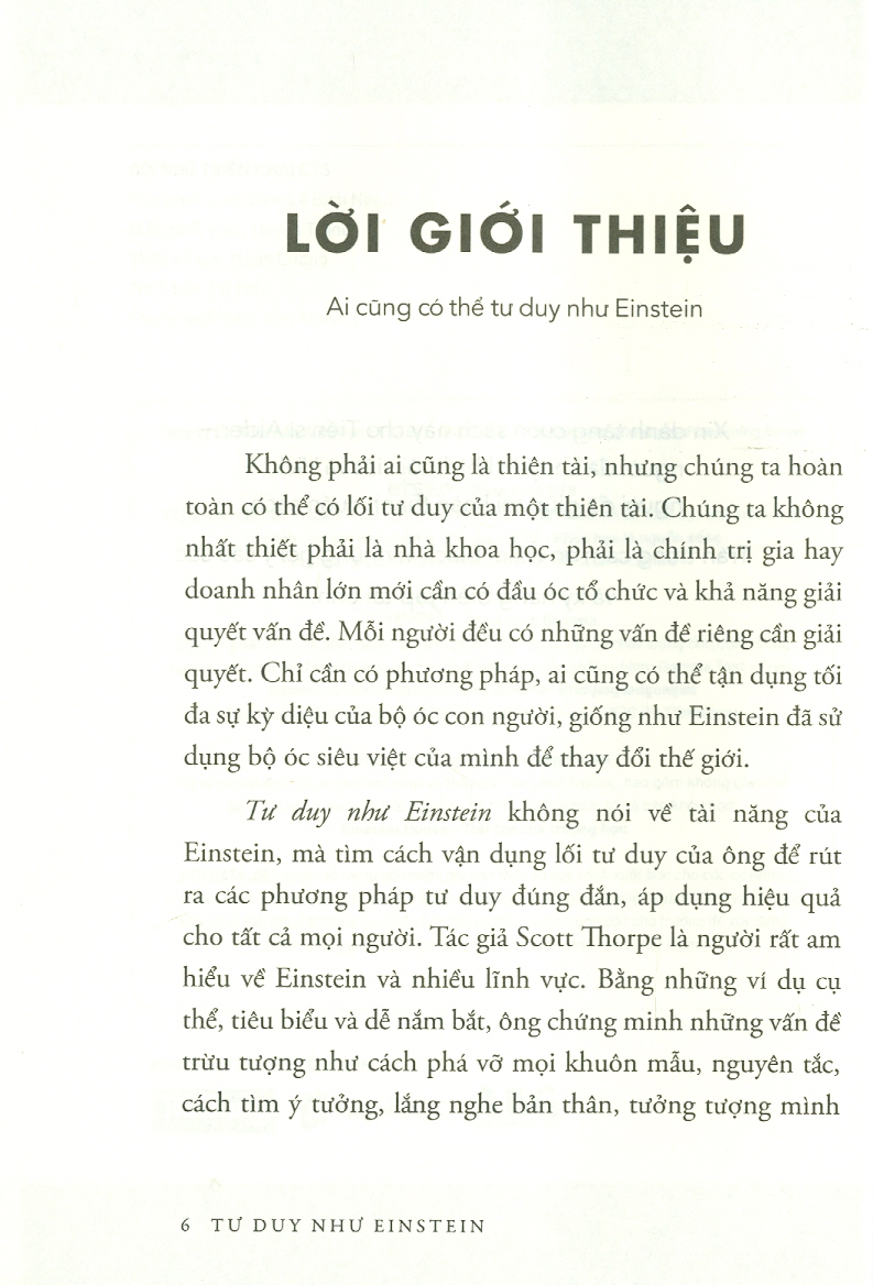 Tư Duy Như Einstein - Các Phương Pháp Đơn Giản Để Phá Vỡ Nguyên Tắc Và Khám Phá Khả Năng Thiên Tài tiềm Ẩn Trong Bạn