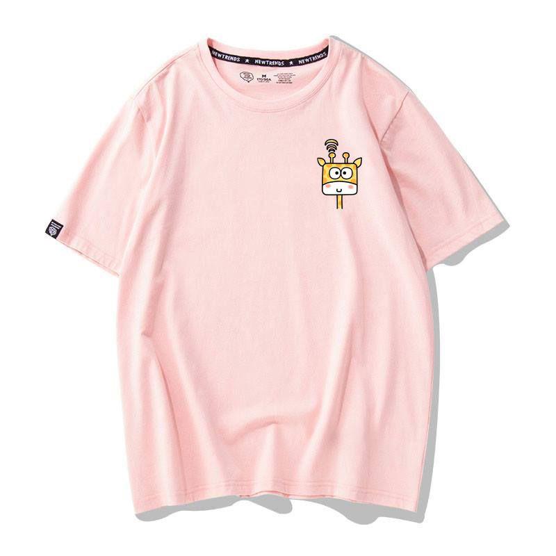 Áo Thun Nữ Tay Ngắn Icon Họa Tiết Hươu Cao Cổ  Hàn Quốc - Unisex - Cotton - Mã AT026
