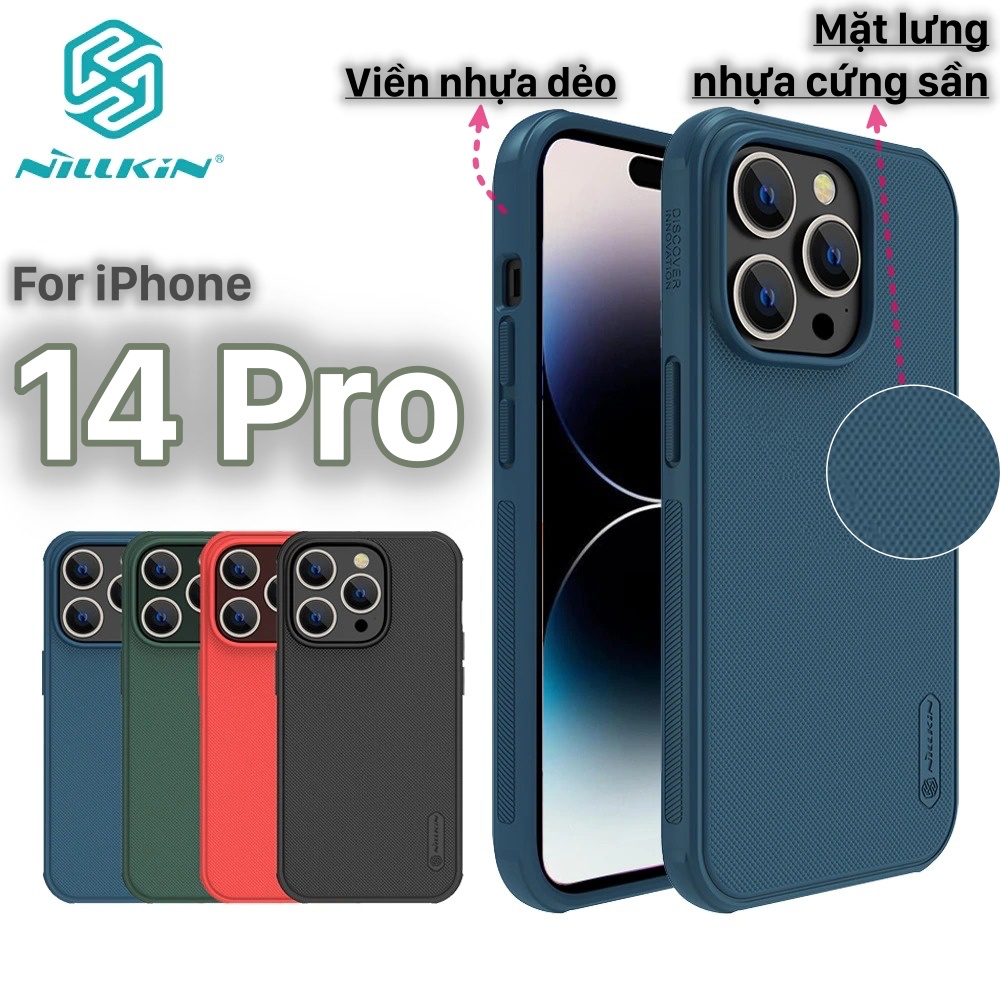 ỐP LƯNG DÀNH CHO ĐIỆN THOẠI IPHONE 14 PRO NILLKIN NHỰA CỨNG VIỀN DẺO