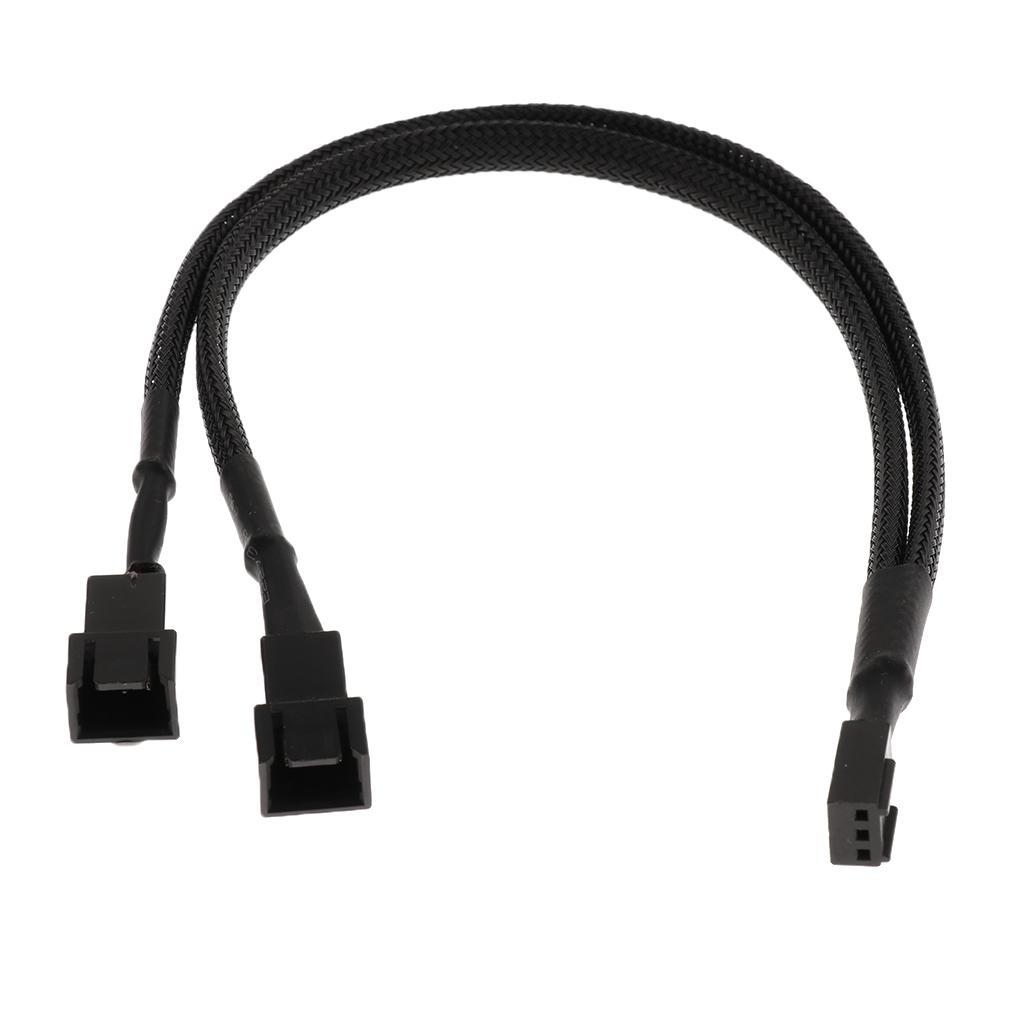Computer Case CPU 4 PIN Fan PWM Extension Power Cables 2 Way Splitter 250mm