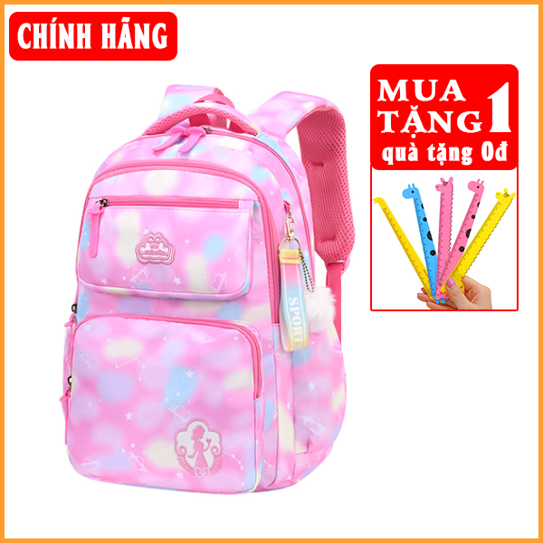 Hàng Chính Hãng Balo Bé Gái Đi Học Tiểu Học, Cặp Sách Cấp 1 Cho Bé Siêu Nhẹ, Chống Nước E501