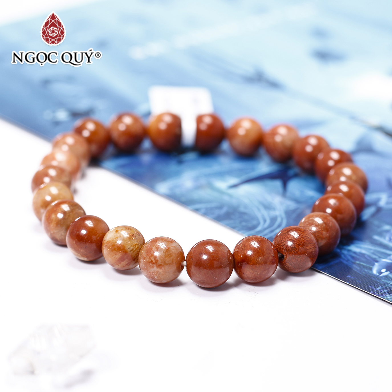 Vòng tay đá san hô hóa thạch mệnh hỏa, thổ - Ngọc Quý Gemstones