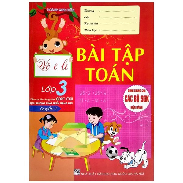 Sách Vở Ô Li Bài Tập Toán Lớp 3 Quyển 1