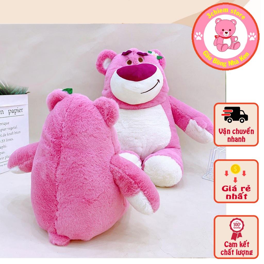 Gấu dâu ️Dáng Dứng nhạt size 105cm cao 90 cm - Gấu Lotso hàng nhập cao cấp có mùi thơm bông mịn