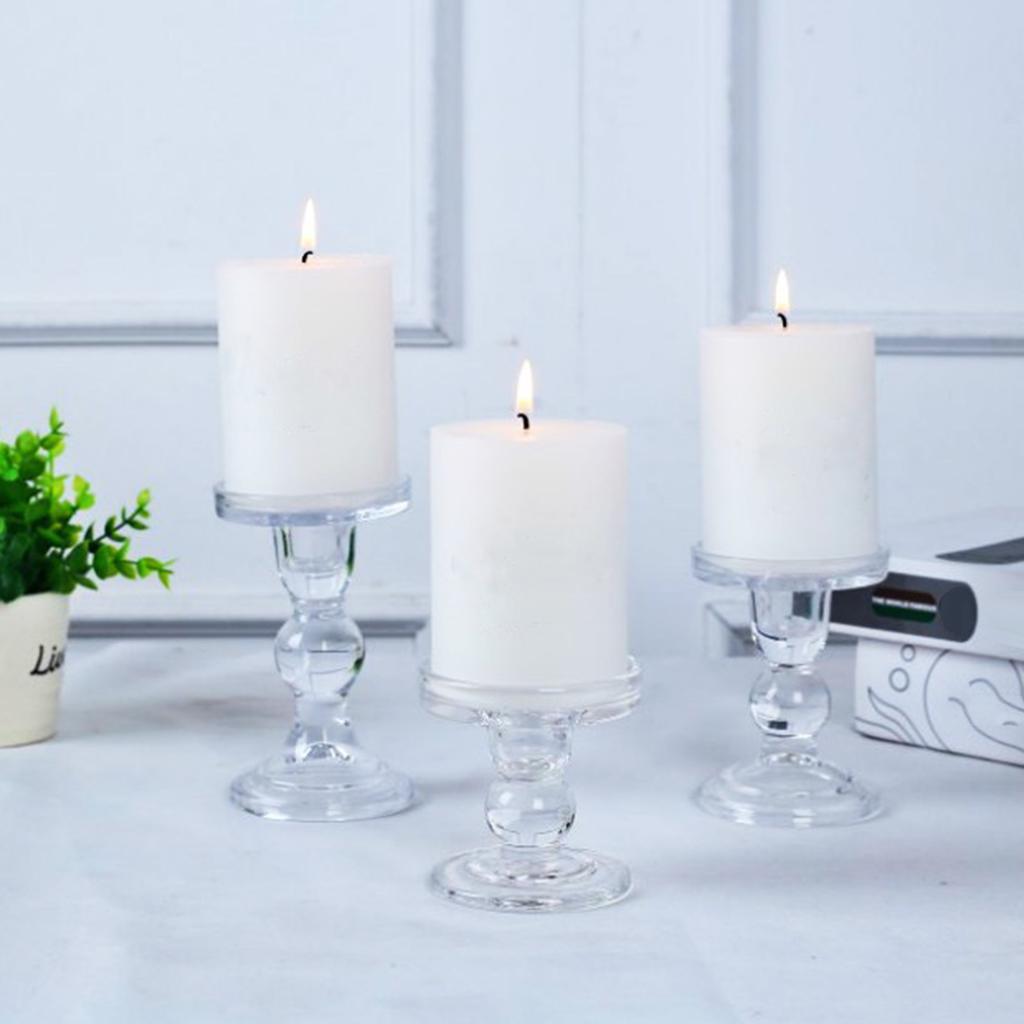 Transparent Glass Candle Holder Candle Stand Candlestick;