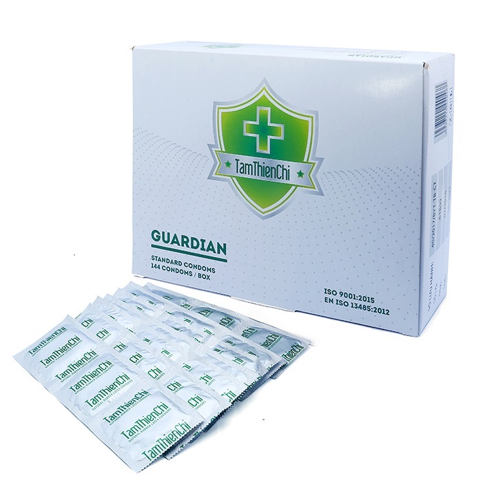 Bao Cao Su Tâm Thiện Chí Guardian Mỏng Trơn 144 Cái Và 42gr Gel Bôi Trơn KLY