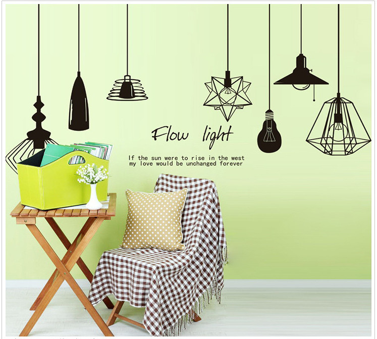 Decal dán tường Chùm đèn flow light và khung ảnh photo - HP403