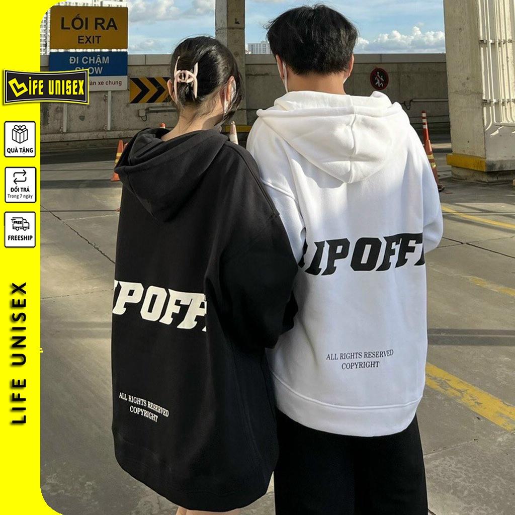 Áo khoác nỉ Hoodie RIPOFFF Dây Kéo Form rộng Áo Nỉ Bông ulzzang Phong Cách Unisex Unisex