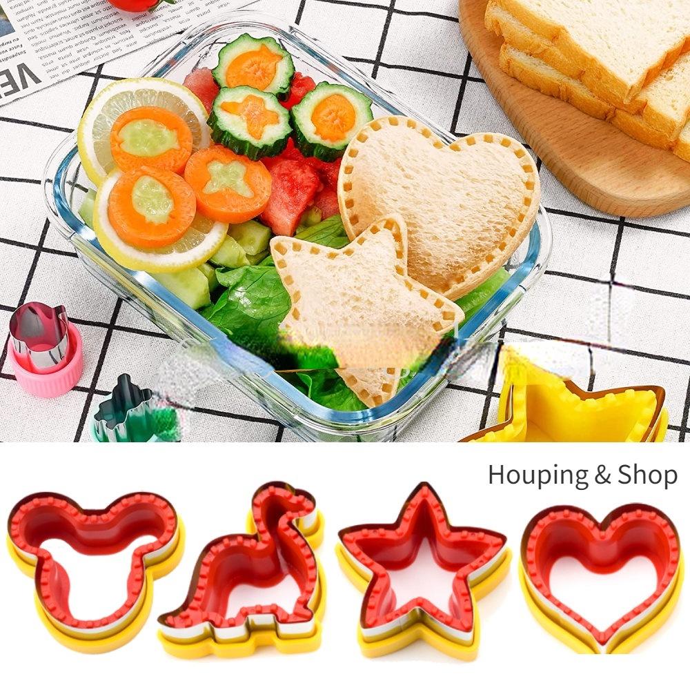 Khuôn Cắt Bánh Mì Sandwich Hình Khủng Long, Ngôi Sao, Trái Tim Bằng Thép Không Gỉ