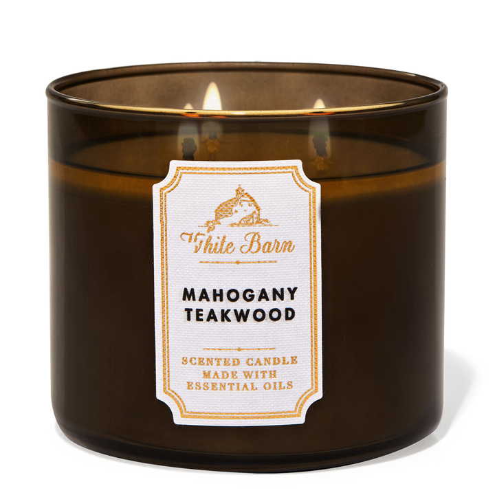 Nến thơm Bath and Body Works Mahogany Teakwood 3 bấc