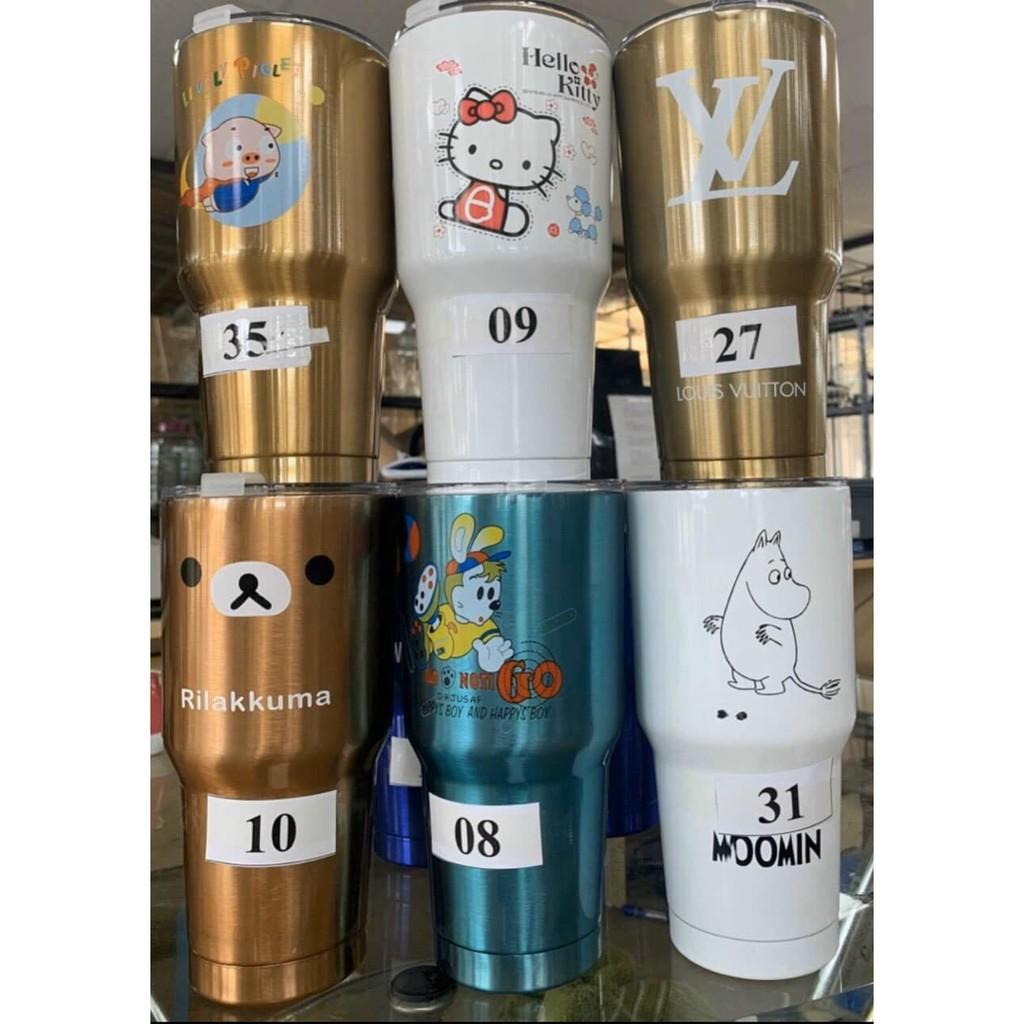 Ly Giữ Nhiệt Thái Lan 900ml - Kèm Ống Hút Inox + Túi Giữ Nhiệt + Nắp Chống Tràn