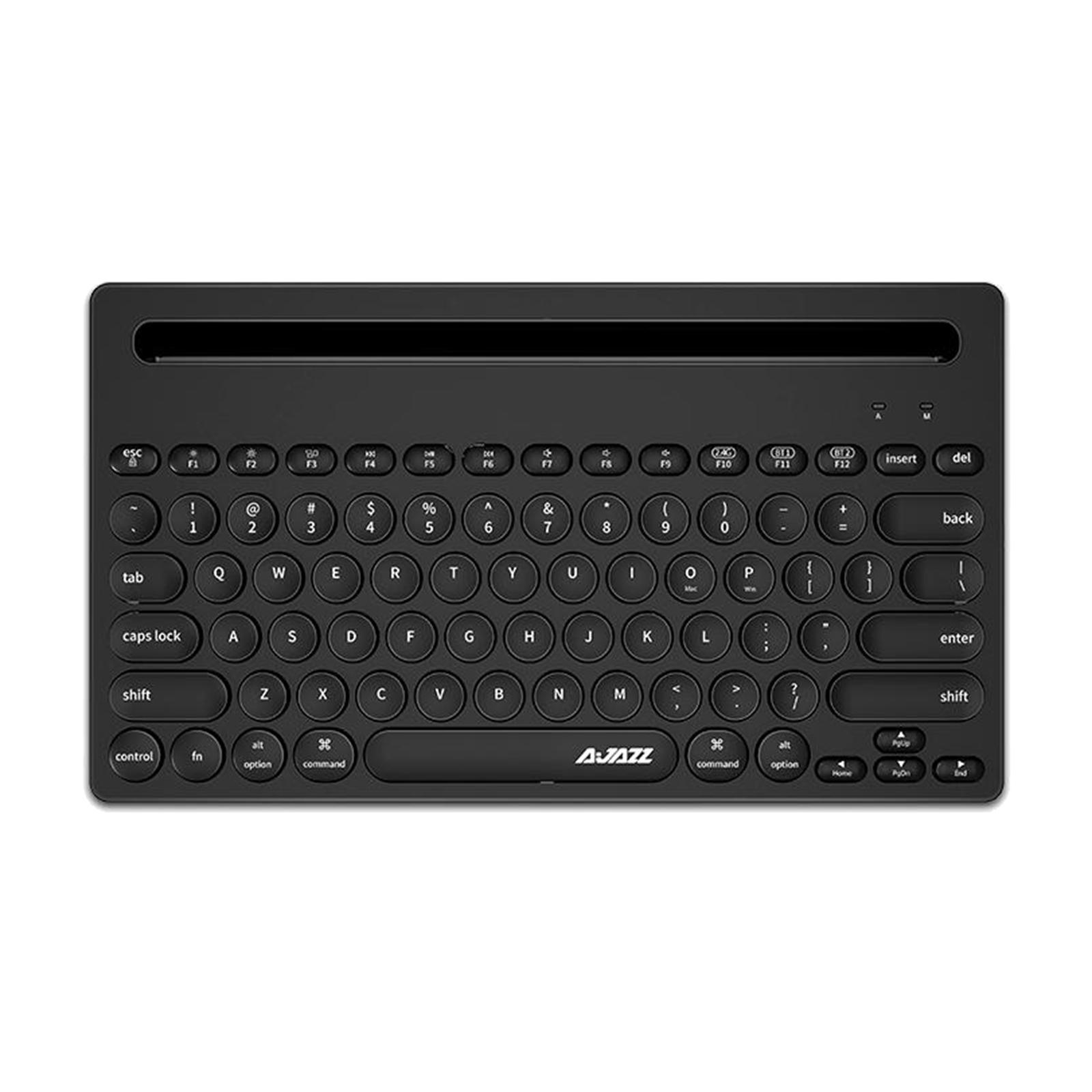 Gaming 2.4G Wireless BT Dual-mode Keyboard 79 Keys Retro Round Key Plug&play