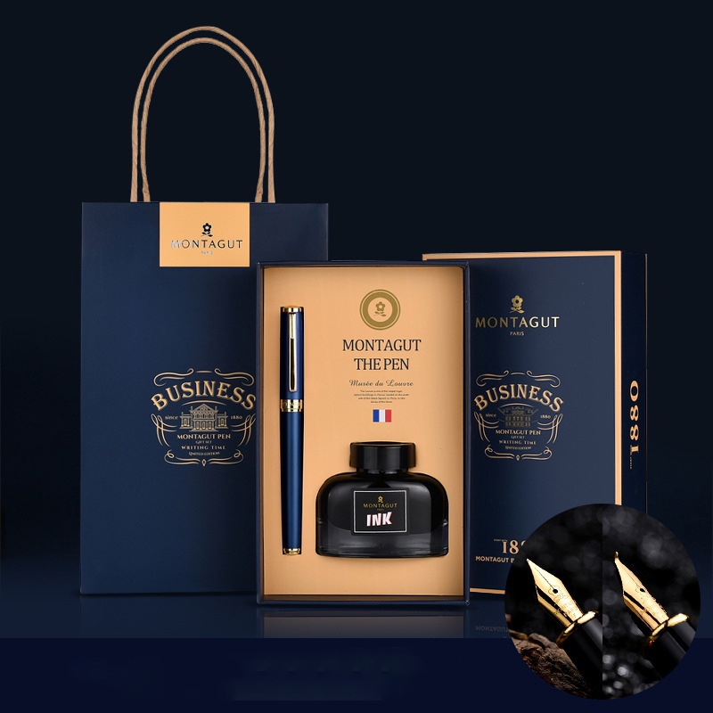 Quà tặng bút ký Pháp MONTAGUT Miễn Phí Khắc Tên bút máy ngòi cây mực sang trọng cho thầy cô giáo sếp M301-1 B227