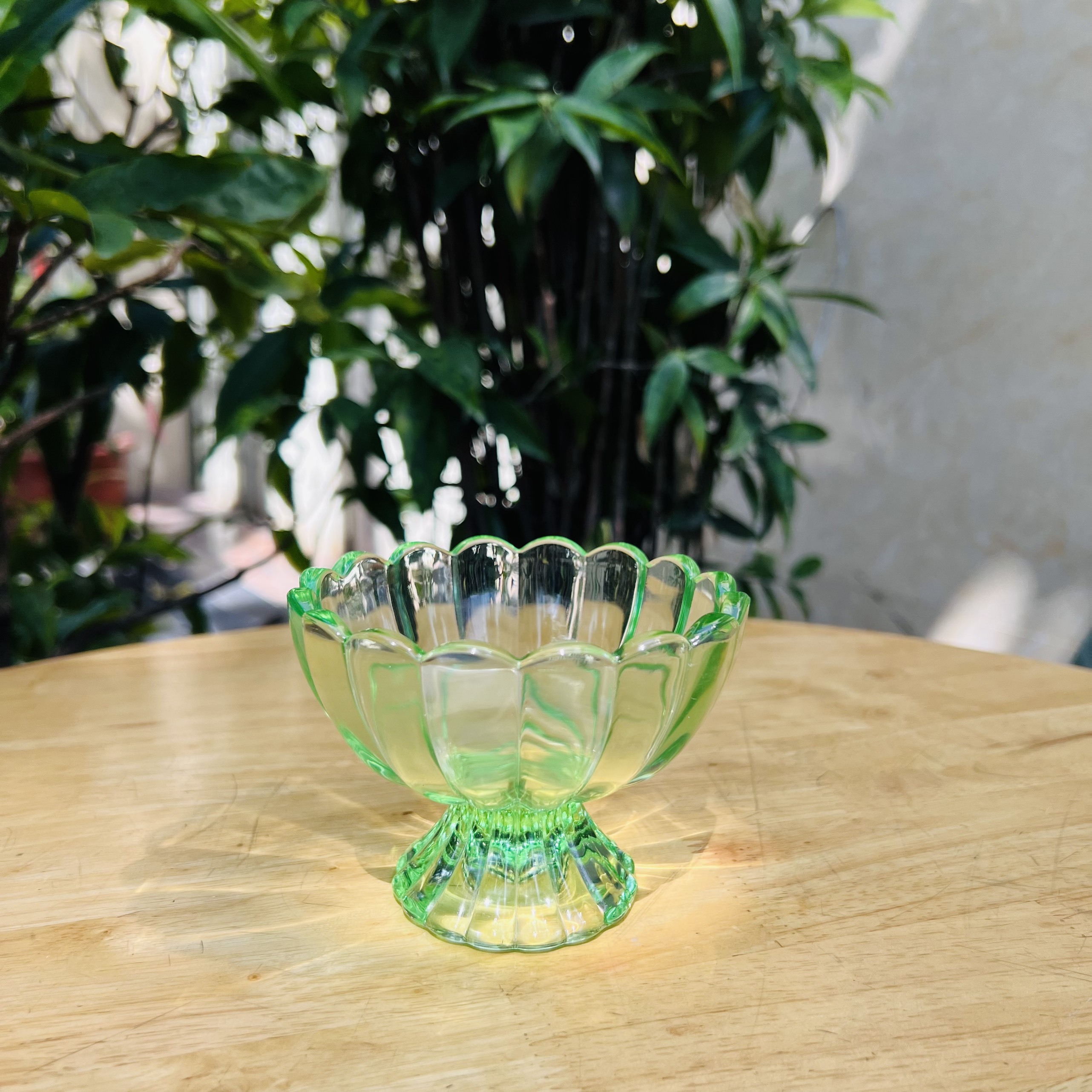 Ly kem thủy tinh sọc xanh lá 150ml - 79503
