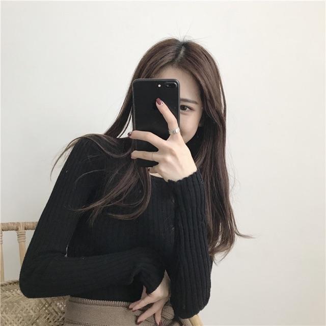 Áo len tăm cổ tròn lông cừu siêu mềm (hàng nhà máy Quảng Châu)