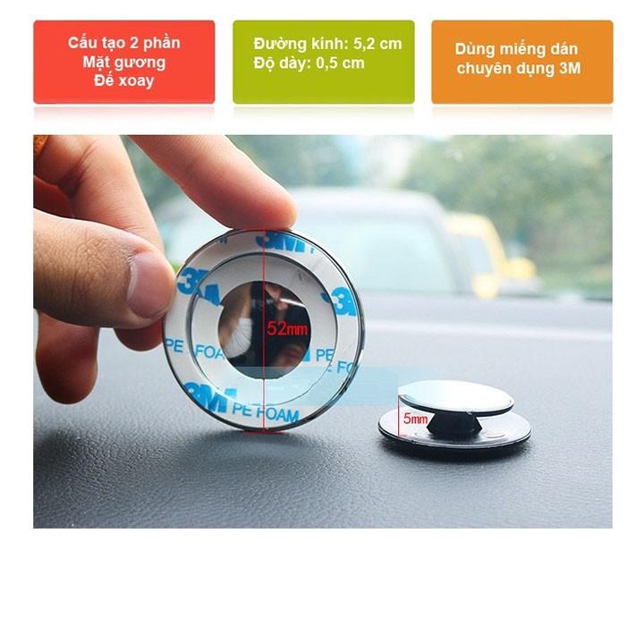 Gương Cầu Tròn Xoay 360 Gắn Kính Chiếu Hậu