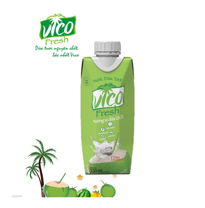 1 HỘP NƯỚC DỪA  DỨA VICO FRESH 330ML