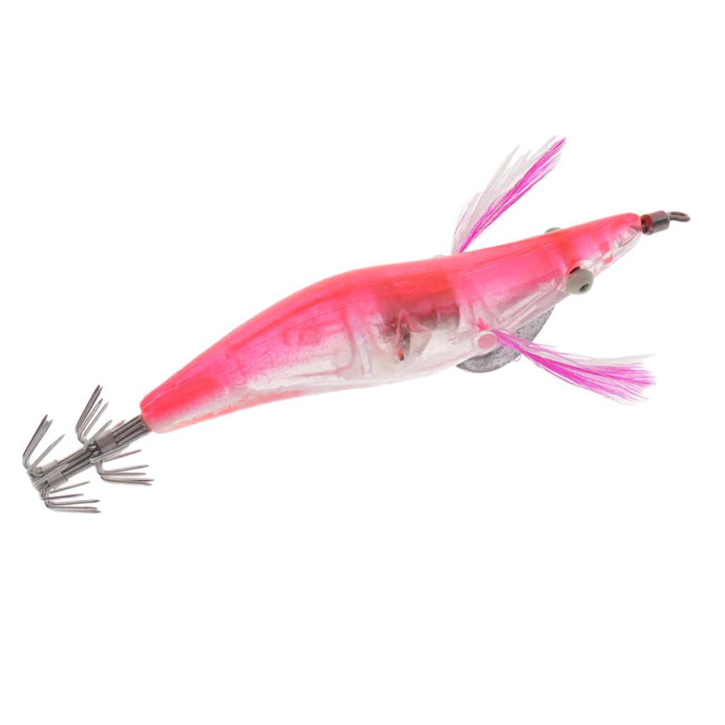 Lifelike 3D Eye Shrimp Squid Jigs Fishing Hooks Luminous Shrimp Baits 10.5cm