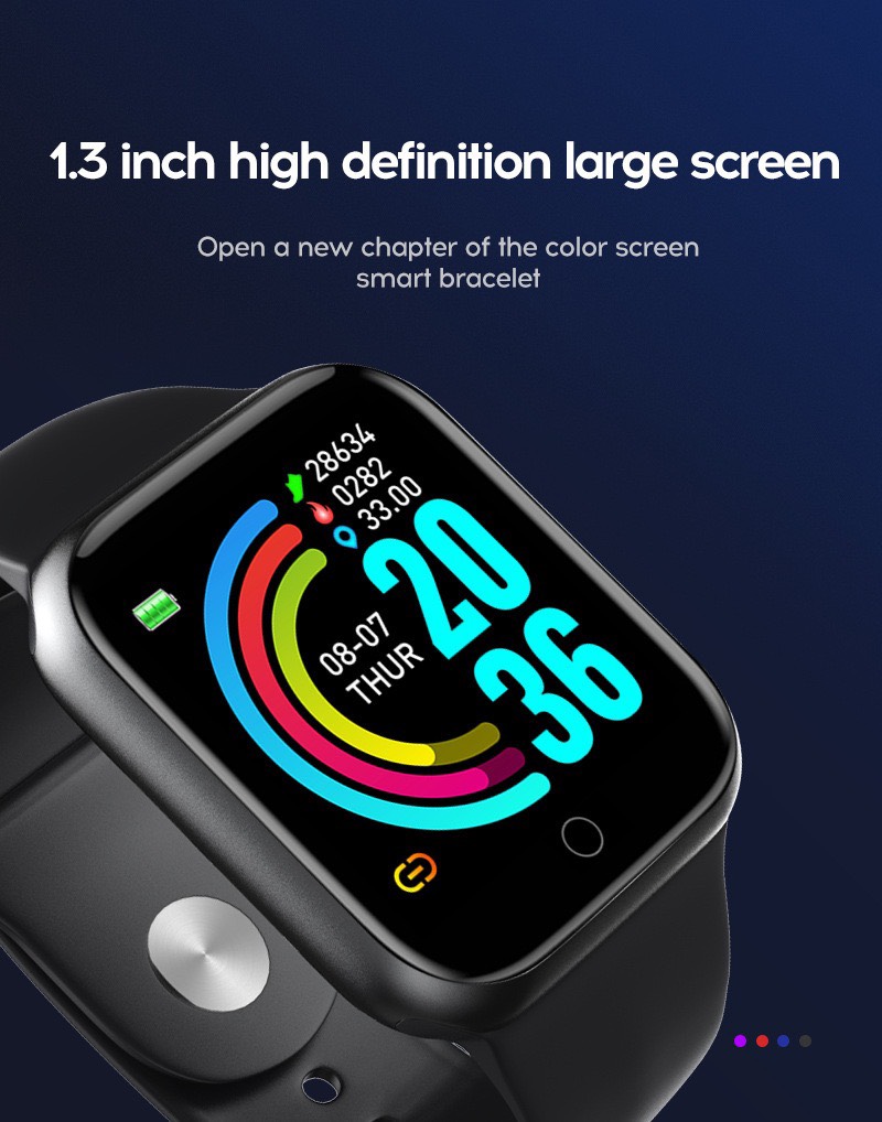 Đồng hồ thông minh nam nữ smartwatch Y68 cao cấp với giây đeo mềm mại