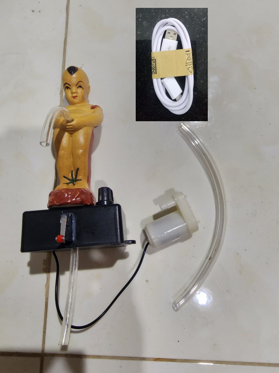 COMBO MẠCH CHẾ BÌNH RÓT RƯƠU điện tử kèm chú tiểu làm sẵn+ cáp sạc miễn phí ship