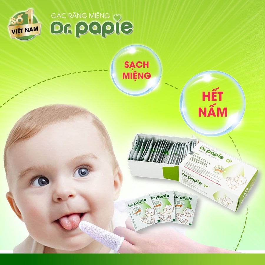 Combo Khăn Lau Hạ Sốt Dr Papie 3+ và Gạc Rơ Lưỡi Dr Papie Chăm Sóc Sức Khỏe Toàn Diện Cho Bé