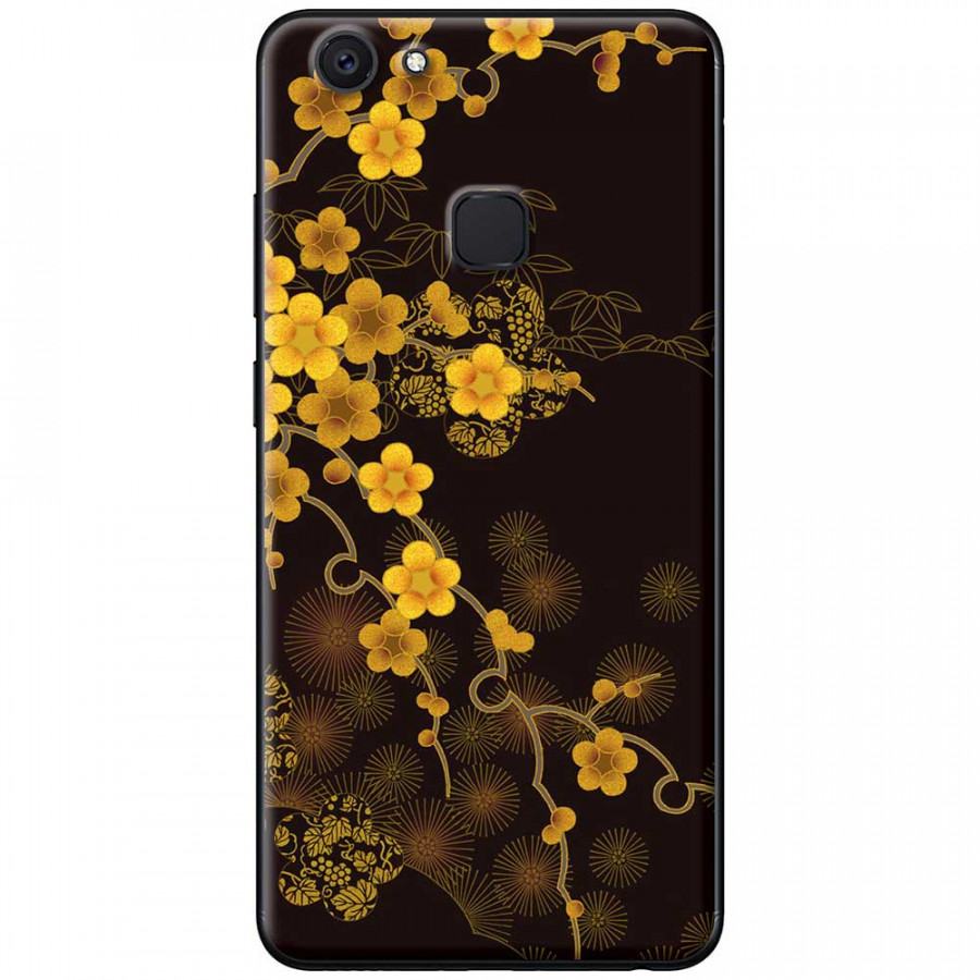 Ốp lưng dành cho Vivo V7 mẫu Hoa mai nền đen