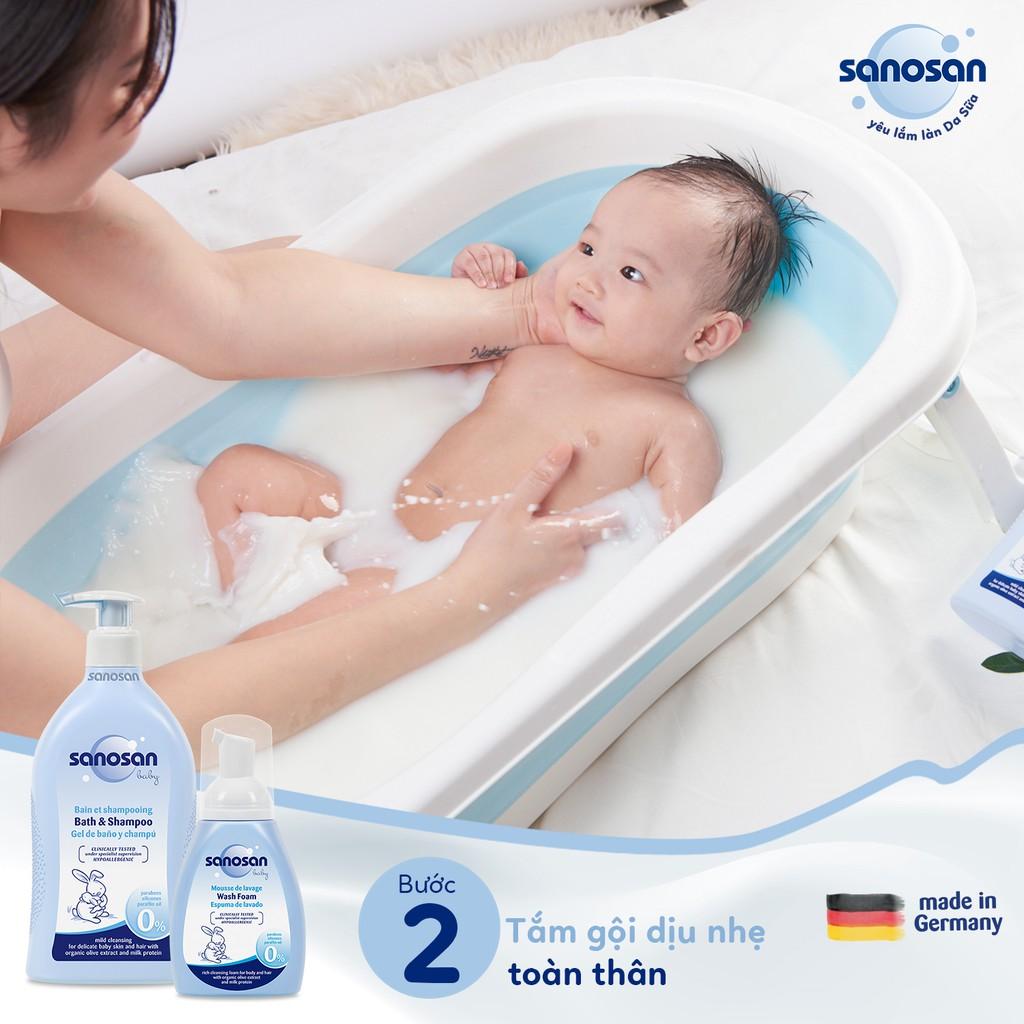 Sữa tắm tạo bọt Baby chiết xuất Olive Hữu cơ Sanosan 250ml