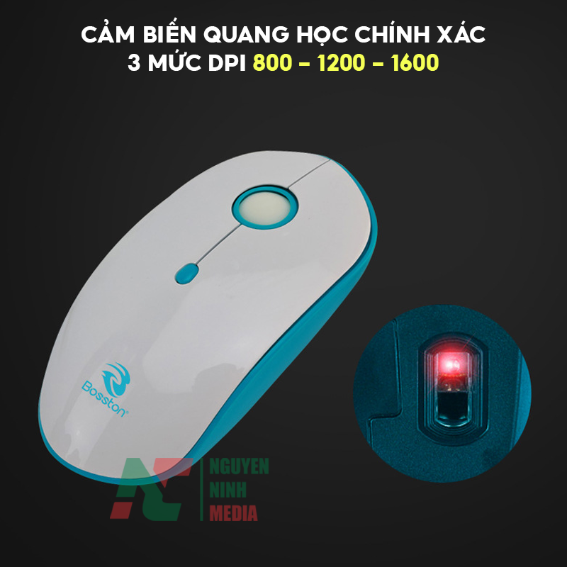 Hình ảnh  Chuột Không Dây Pin Sạc Bosston Q9 Silent - Hàng Chính Hãng