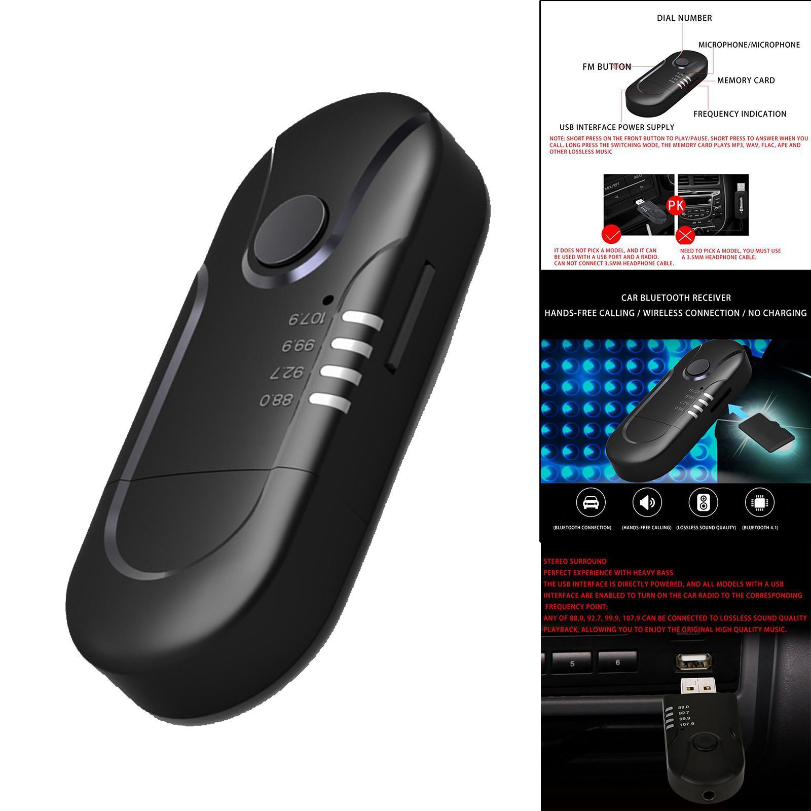 USB Bluetooth Adapter Music Player Mini FM Receiver for AUX PC