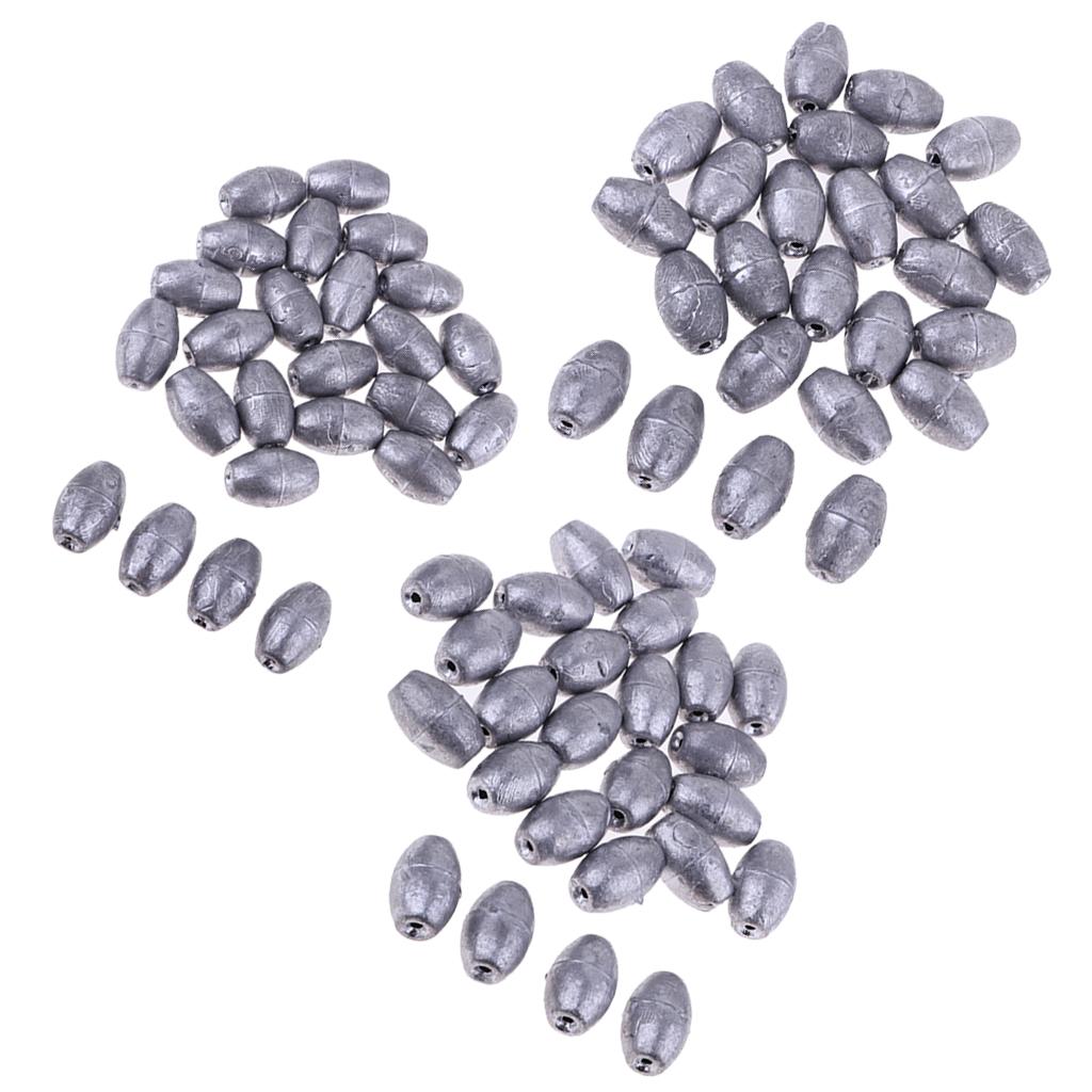 25Pieces Premium Fishing Sinker Weights Olive Shape Lead Fishing Weights
