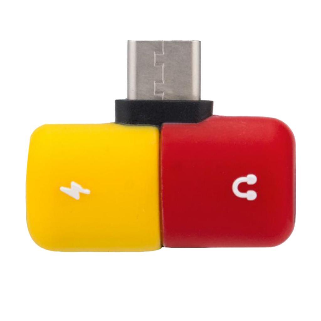 USB C type-c Headphone Audio & Charger Adapter Splitter