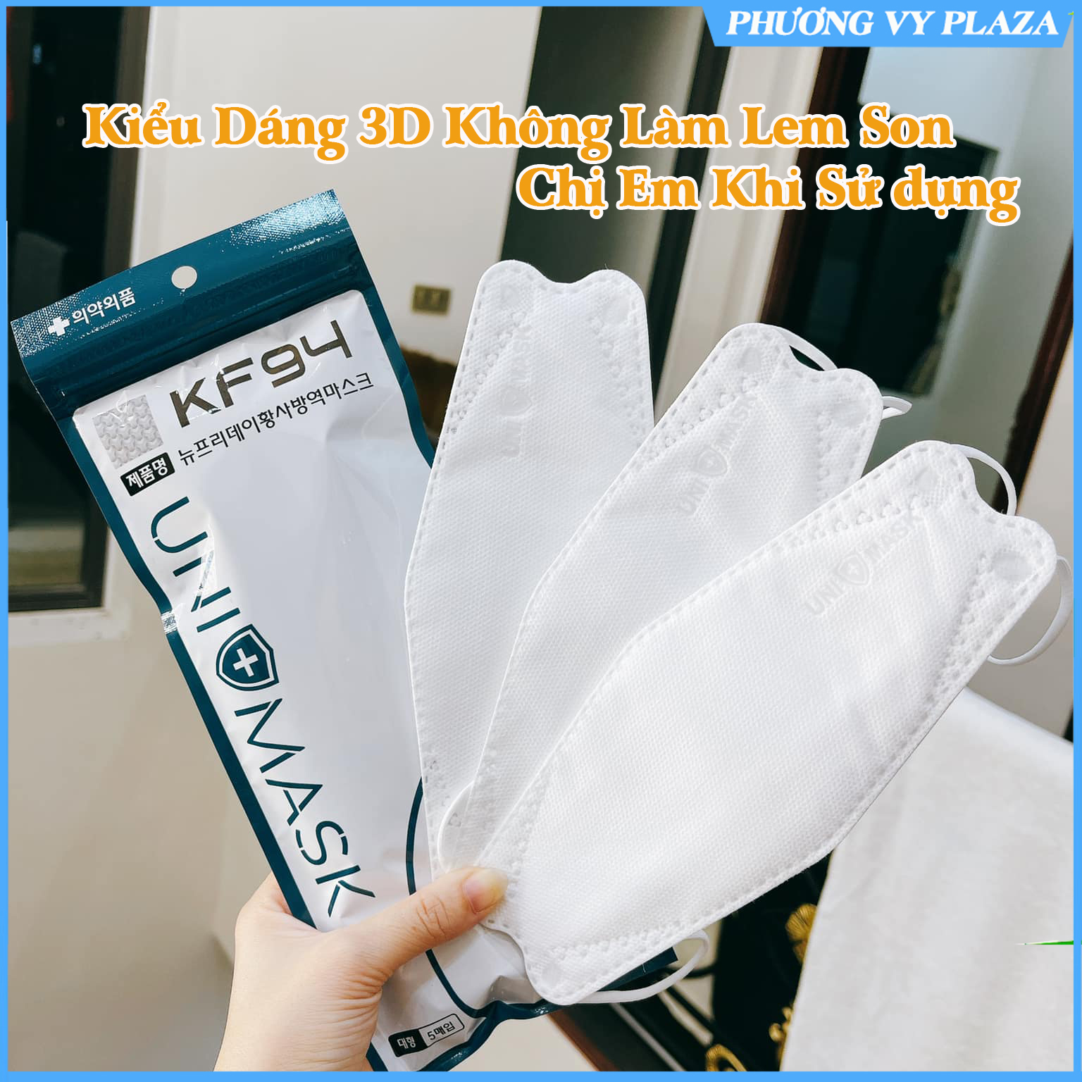 Set 50/100 chiếc khẩu trang KF94 UNI MASK chống bụi mịn và kháng khuẩn theo công nghệ Hàn Quốc
