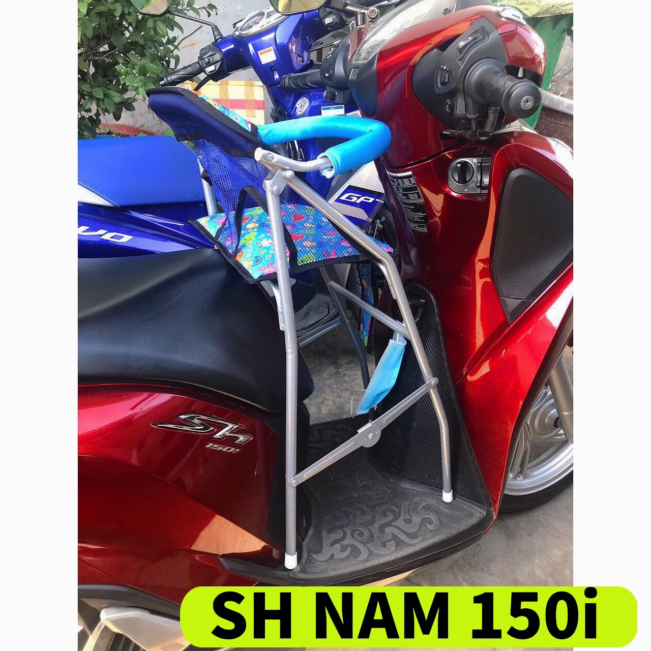 Ghế ngồi xe SH Ý 300i - 350i cho bé , GHẾ GA XẾP SẮT SƠN TĨNH ĐIỆN