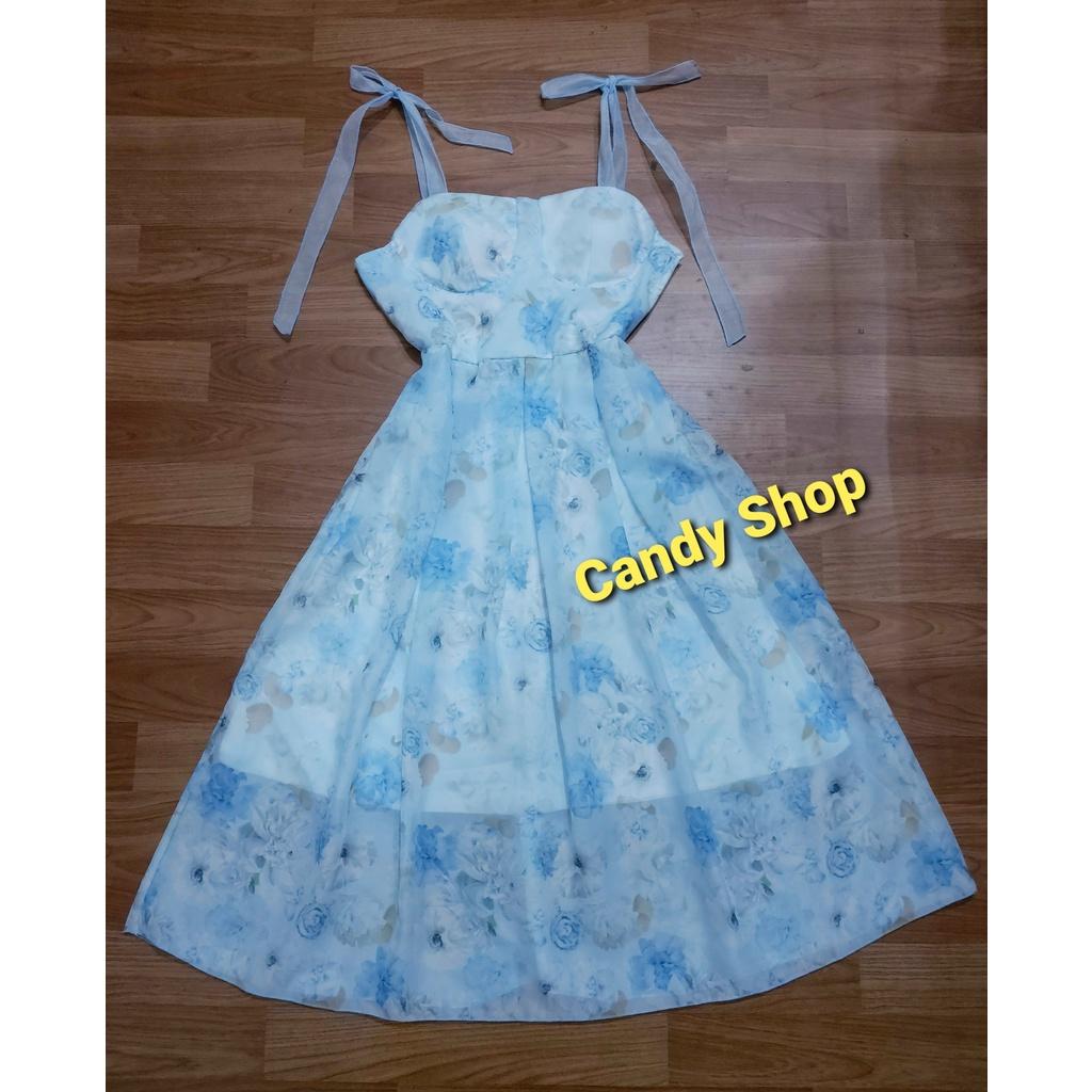 Đầm maxi voan hoa 2 lớp siêu xinh