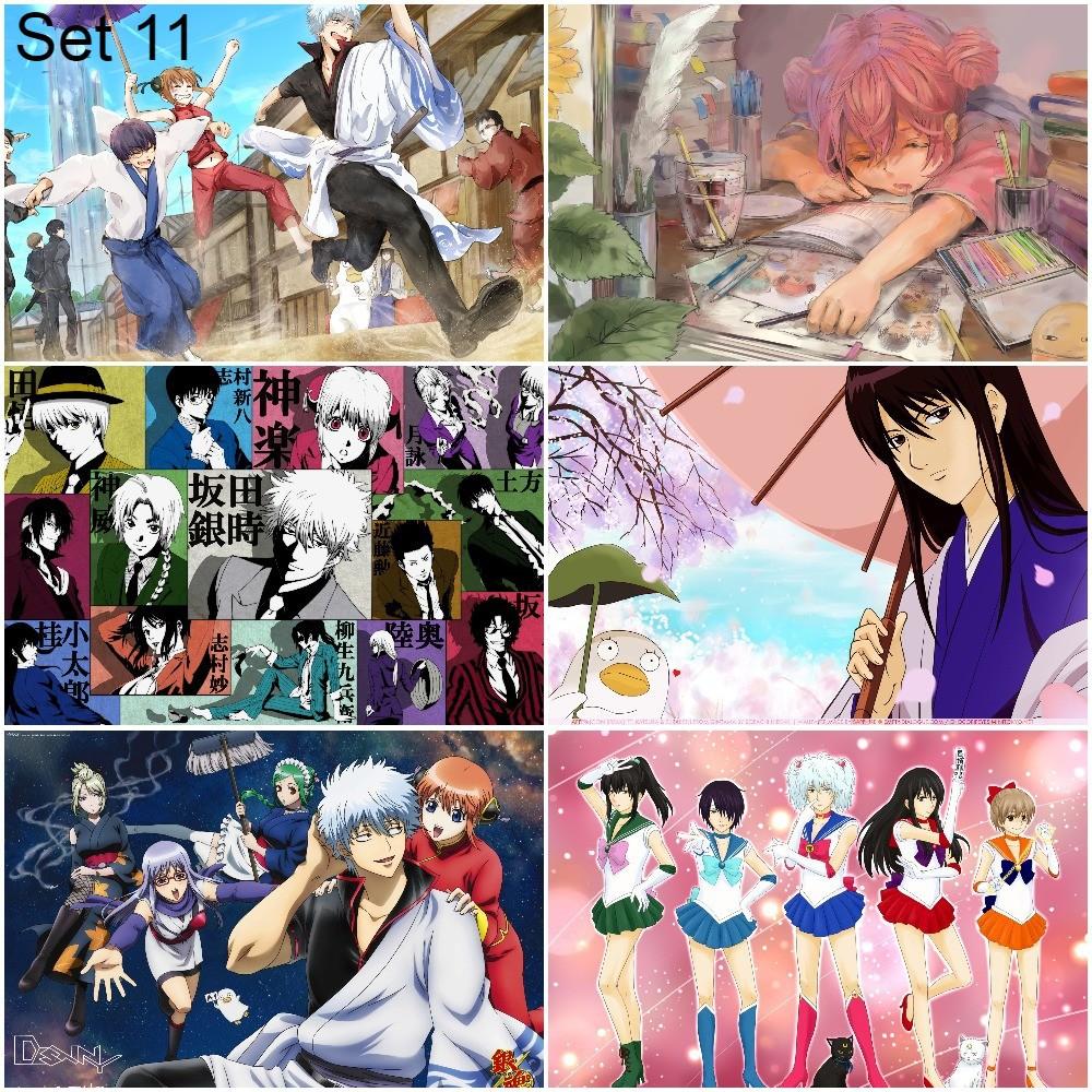 Bộ 6 Áp phích - Poster Anime Gintama - Linh hồn bạc - A3, A4, A5