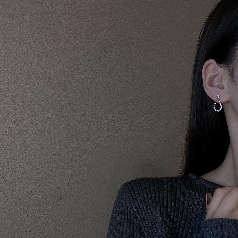 Khuyên tai đính đá sang trọng kiểu hàn quốc