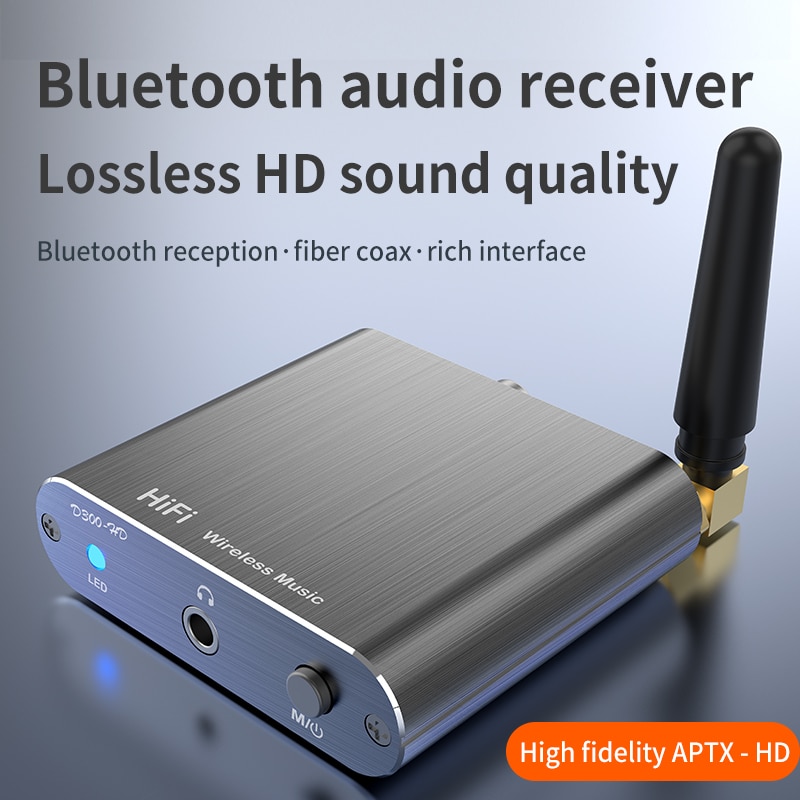 Quà Tặng 199K -  Bộ Thu Âm Thanh Hifi Stereo D300-HD Bluetooth 5.2 Hỗ Trợ Cổng AUX/COAXIAL/OPTICAL Chip Qualcomm APTX-HD. D300 Wireless Receiver -HD BT 5.2 HiFi Stereo Audio Adapter Support Coaxial Optical Fiber for Headphone TV Amplifier