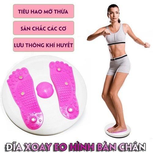 Đĩa Xoay Eo Tập Thể Dục Xoay 360 Độ - Bàn Xoay Tập Cơ Bụng Hình Bàn Chân