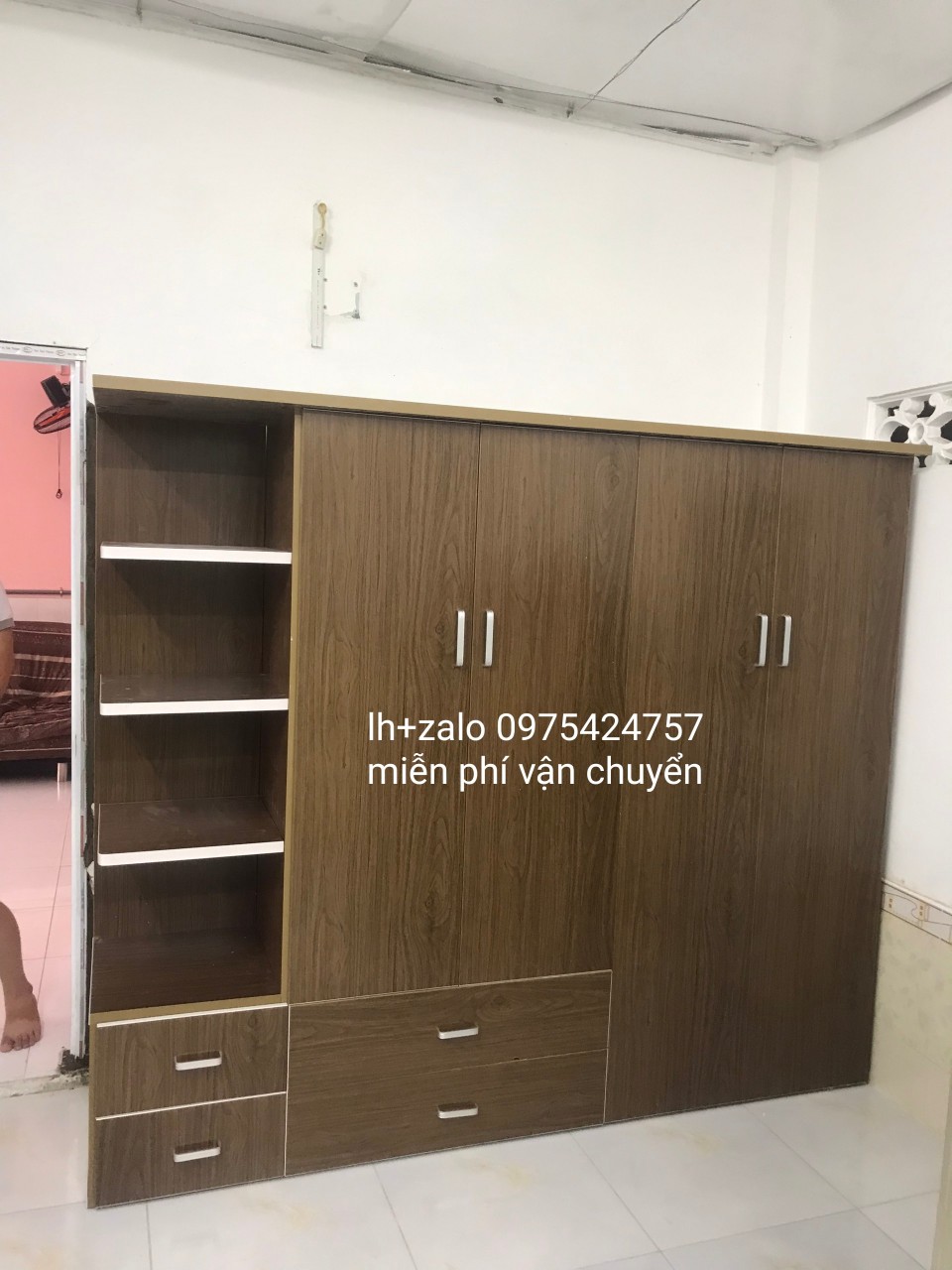 Tủ nhựa đài loan 4 cánh 1 kệ