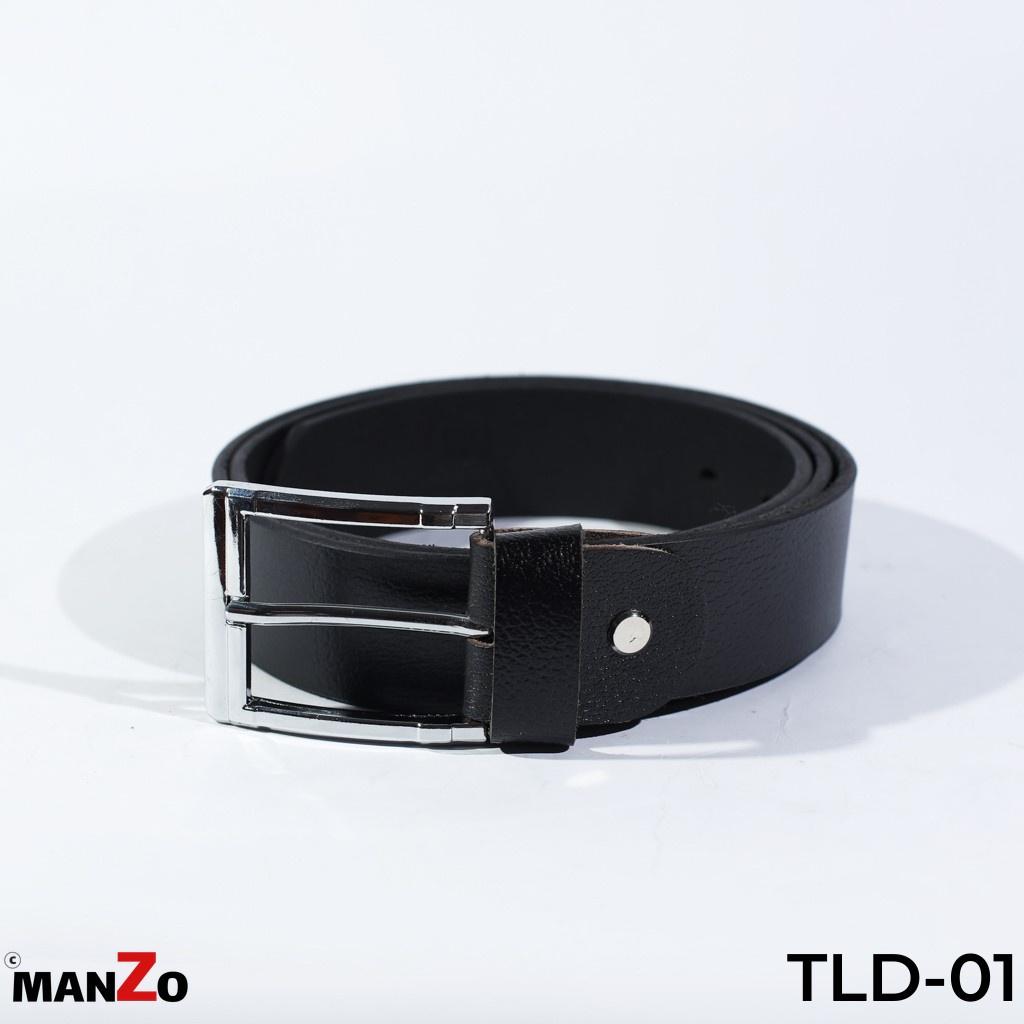 Thắt lưng da bò nam màu đen cao cấp bảo hành 18 tháng MANZO TLD-01