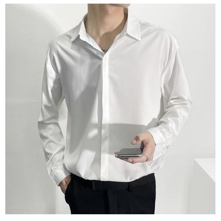 Áo sơ mi công sở nam giấu nút vải cotton dày mềm mượt co giãn nhẹ mặc rất mát sơ mi Unisex mã 26